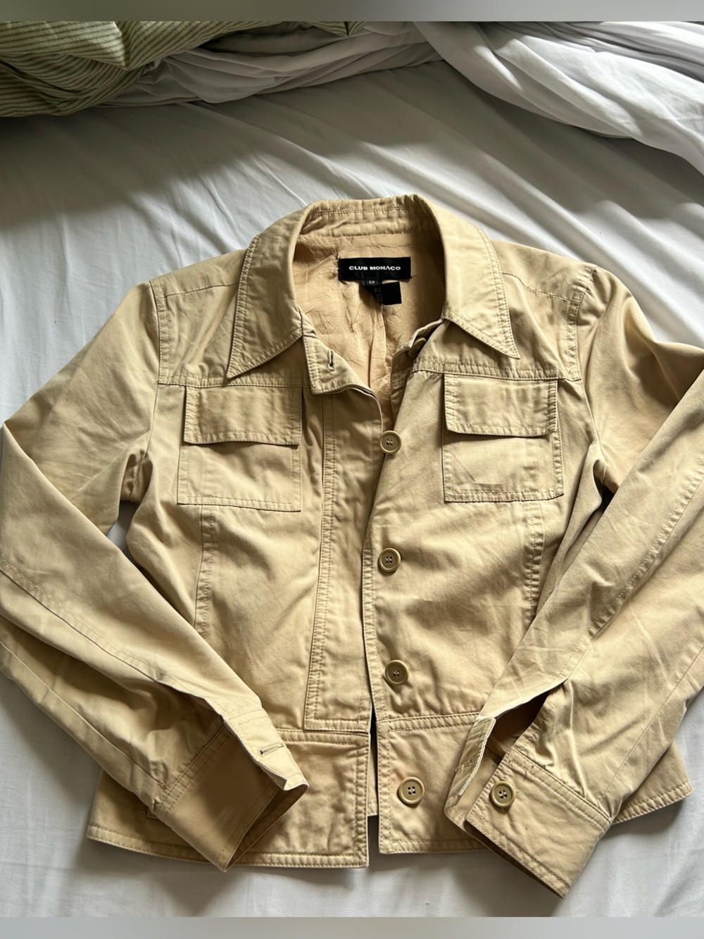 Club Monaco Tan Cropped Utility Jacket